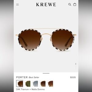 KREWE Porter Sunglasses - 24K Titanium + Matte Domino